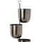 25" Dark Silver Metal Contemporary 3-Pot Hanging Planter